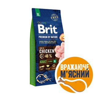 Корм сухий Brit Premium Dog Adult XL для дорослих собак гігантських порід вагою 45-90 кг з куркою 15 кг 1111150973 фото