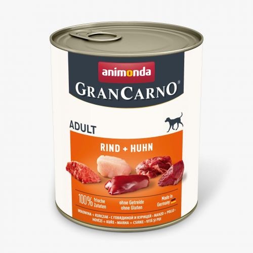 Корм вологий GranCarno Adult Beef Chicken для дорослих собак з яловичиною і куркою 800 г 1111171530 фото