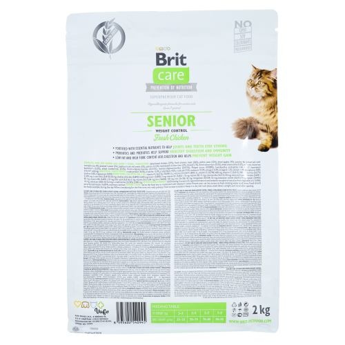 Корм сухий Brit Care Cat Grain Free Senior Weight Control для котів похилого віку з надмірною вагою з куркою 2 кг 1111162376 фото