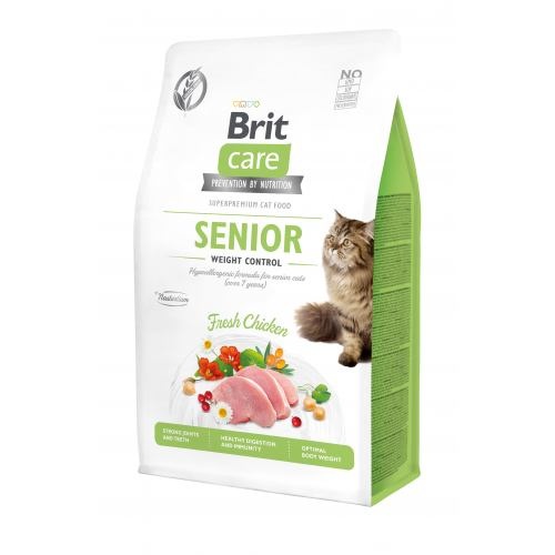 Сухий корм Brit Care Cat GF Senior Weight Control для котів похилого віку з надмірною вагою, курка, 400 г 1111162377 фото