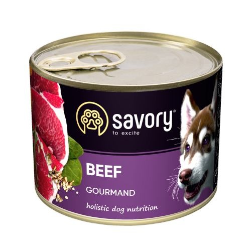 Корм вологий Savory Dog Gourmand Beef паштет для дорослих собак усіх порід з яловичиною 200 г 1111165048 фото