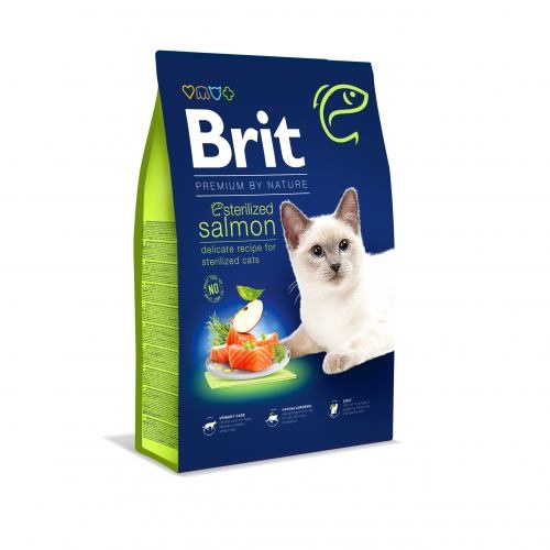 Корм сухий Brit Premium by Nature Cat Sterilized Salmon для стерилізованих котів з лососем 8 кг 1111167483 фото