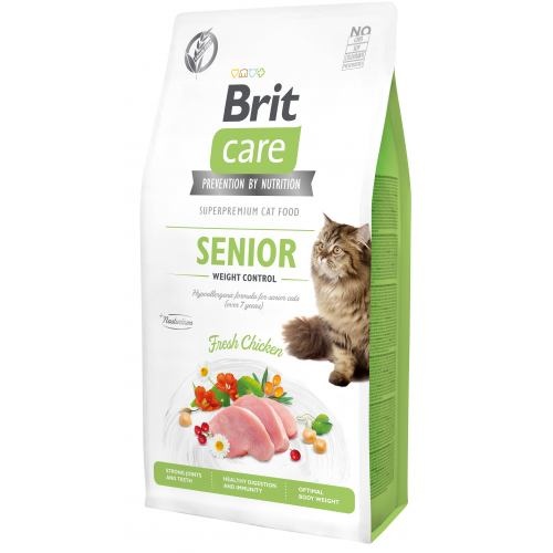 Корм сухий Brit Care Cat Grain Free Senior Weight Control для котів похилого віку з надмірною вагою з куркою 7 кг 1111162375 фото