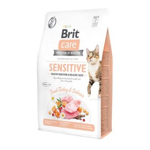 Корм сухий Brit Care Cat Grain Free Sensitive HDigestion Delicate Taste для котів з чутливим травленням індичка та лосось 2 кг 1111162352 фото