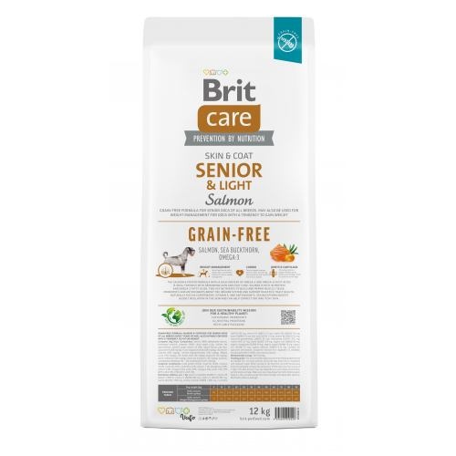 Корм сухий Brit Care Dog Grain-free Senior and Light для старіючих собак беззерновий з лососем 12 кг 1111173387 фото