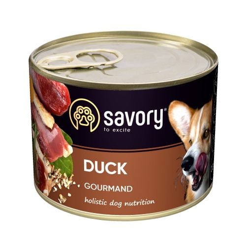 Корм вологий Savory Dog Gourmand Duck паштет для дорослих собак усіх порід з качкою 200 г 1111165040 фото