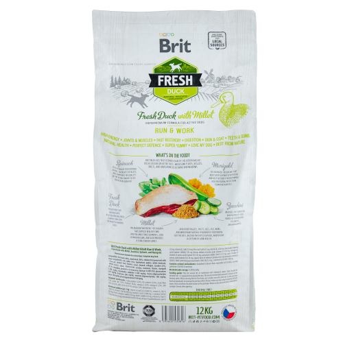 Корм сухий Brit Fresh Duck/Millet Active Run and Work для дорослих активних собак з качкою та пшоном 12 кг 1111153749 фото