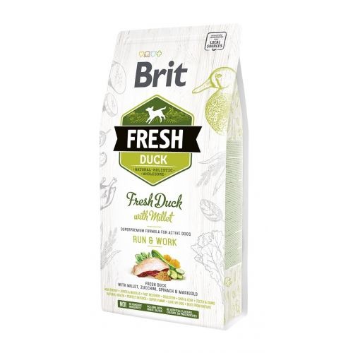 Сухий корм Brit Fresh для дорослих активних собак, з качкою та пшоном, 2,5 кг 1111153750 фото