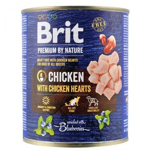 Корм вологий Brit Premium by Nature k 800 консерви для собак з куркою та курячими серцями 800 г 1111159940 фото