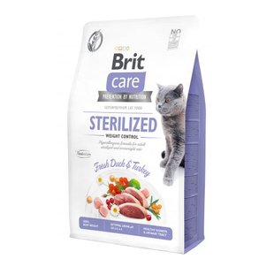 Корм сухий Brit Care Cat Grain Free Sterilized Weight Control для стерилізованих котів з надмірною вагою качка та індичка 2 кг 1111162361 фото