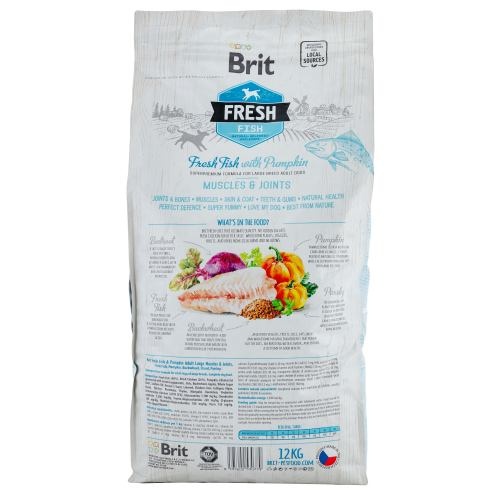 Корм сухий Brit Fresh Fish/Pumpkin Adult Large для дорослих собак великих порід для м'язів та суглобів з рибою та гарбузом 12 кг 1111153745 фото